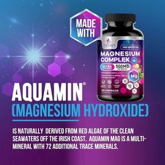 Magnesium Complex Supplement 500 mg – 5 in 1 High Absorption Chelated Magnesium
