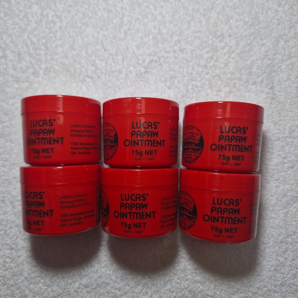 Lucas’ Papaw Ointment 75g (6 Pack) Cream Papaya Lip Balm US Seller FREE SHIPPING