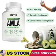 5x Alevia Organic Amla Capsules 1000mg Indian Gooseberry Antioxidant Supplement
