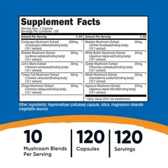 Nutricost Mushroom Complex Supplement, 120 Capsules for 120 Count (Pack of 1)