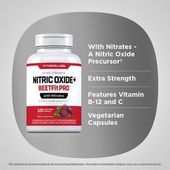 Nitric Oxide Beet Root Capsules | With Nitrates | 120 Count | by Fitness Labs