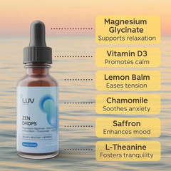 Zen And Drops Drops: Stress Assistance Anxiety With Magnesium Glycinate,1-3p