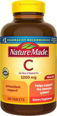 Vitamin C 1000mg Tablets, Extra Strength Immune Support, 100 Count