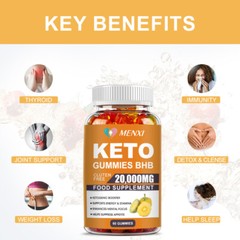 Keto BHB 20000 MG Gummies Best Weight Loss Fat Burner Carb Blocker Diet 60 Pills