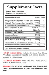 Oregano Extract CANDIDA AWAY 1275mg Nature Vaginal Flora Cleanser Pills 6 B