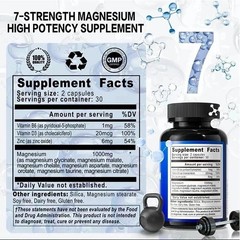 1-3PCS Viyouth Magnesium 7 Complex Capsules 60 Count Sleep Support Bone Health-+