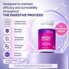 Shelf-Stable Spore Probiotic, Boost Gut Barrier & Microbial Diversity, 60 Count