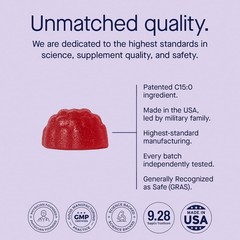 Fatty15 C15:0 Pentadecanoic Acid Gummies for Kids – 60 Vegan Gummies – 3X Cell