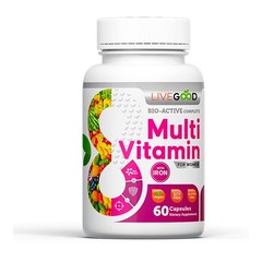 LIVEGOOD Bio-Active Complete Multivitamin for Women with Iron, Daily Women’s …