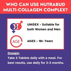 Nutrabud Multi Collagen Complex Supplement for Women, Men 90 Tablets Hydrolyzed