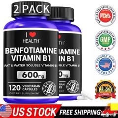 Benfotiamine 600 mg 240 Vegetarian Capsules – Fat Soluble Vitamin B1