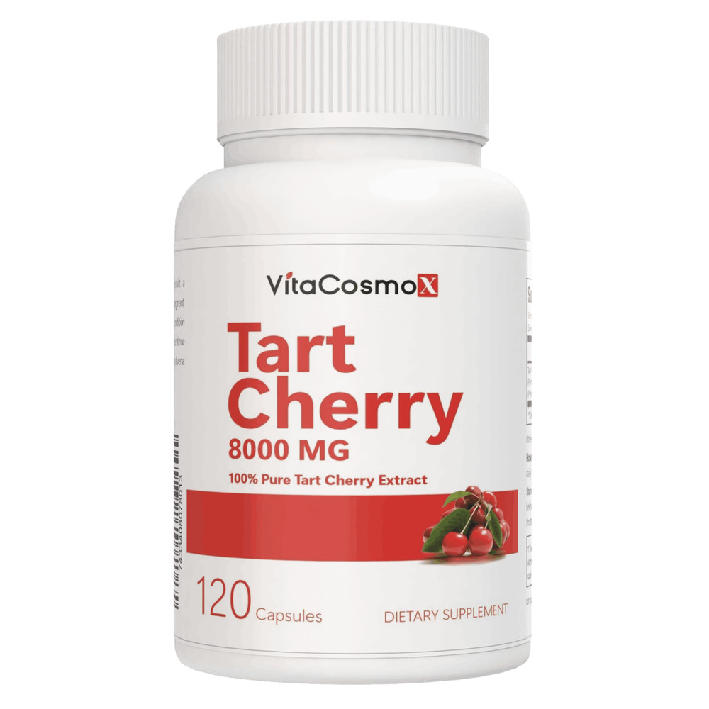 VitaCosmoX Tart Cherry Extract 8000mg Equivalent, 120 Vegetarian Capsules