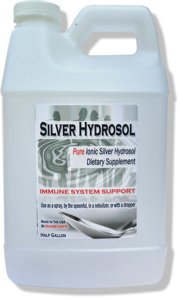 Ionic Colloidal Silver Hydrosol HALF GALLON 64 oz Immune Support