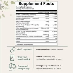 Pure Methylated B Complex Vitamins With Vitamin C, 240 Caps (1 Pack)
