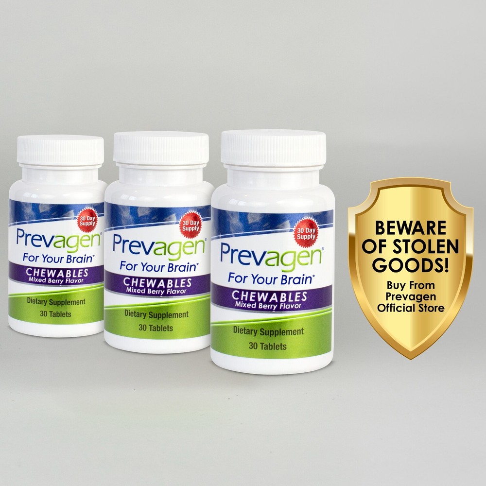 Prevagen Regular Strength 10mg Mixed Berry Chewables – 3 Pack (90-Day Supply)