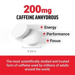 Force Factor Caffeine Pills 200mg, Boost Energy, Focus, 100 Count (Pack of 1)