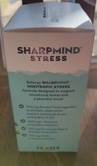 Solaray Ashwagandha SharpMind Stress Support 30 Vegcaps Exp 8/2025. Relaxation