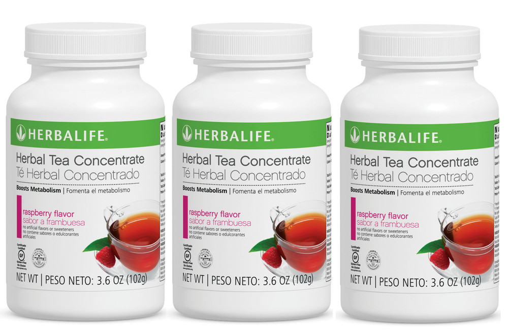 3X Herbalife Tea Concentrate Raspberry Flavor 3.6 oz