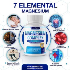 1000mg Magnesium Complex 7 Elemental Magnesium Supplement W/ Magnesium Glycinate