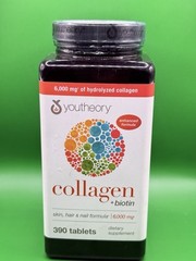 youtheory Collagen Plus Biotin, 390 Tablets, Exp 5/2026- FREE SHIPPING