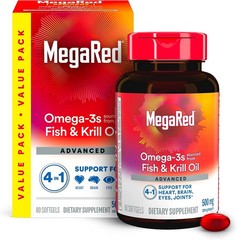 MegaRed 6X Advanced Absorption Omega 3 Fish Oil Supp.500mg 80 Softgels EXP 01/27