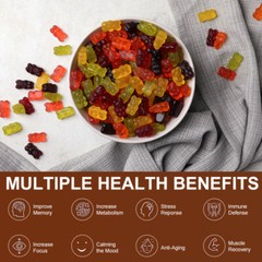 60Pcs Mushroom Extract Complex Gummies Nootropic Brain Booster For Focus, Memory
