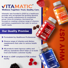 Vitamatic Methylfolate Gummies 1000 mcg – Active 5-MTHF Form – 60 Gummies