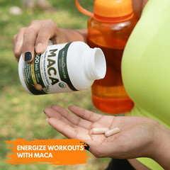 Certified USDA Organic Maca Root Capsules, 1,600mg, 120 count – Two Month Supply
