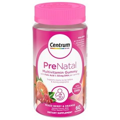 Centrum Prenatal Multivitamin Gummies with DHA and Folic Acid, Mixed Berry and O