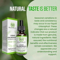 Benevolent Liquid Chlorophyll Drops – 4 Month Supply, Alcohol-Free