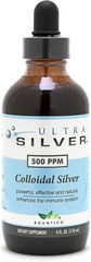 Ultra Silver Colloidal Silver 500PPM -Immune Support – 4oz Glass Dropper Bottle
