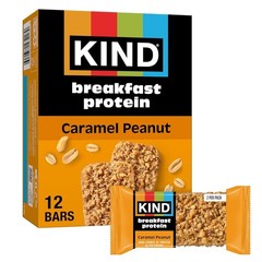 KIND Breakfast Protein Bars, Caramel Peanut, Gluten Free, Low Sodium, Healthy Sn