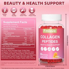 3x Collagen Peptides Gummies Types I, II, III, V, X 1200mg Anti-Aging Skin 180ct