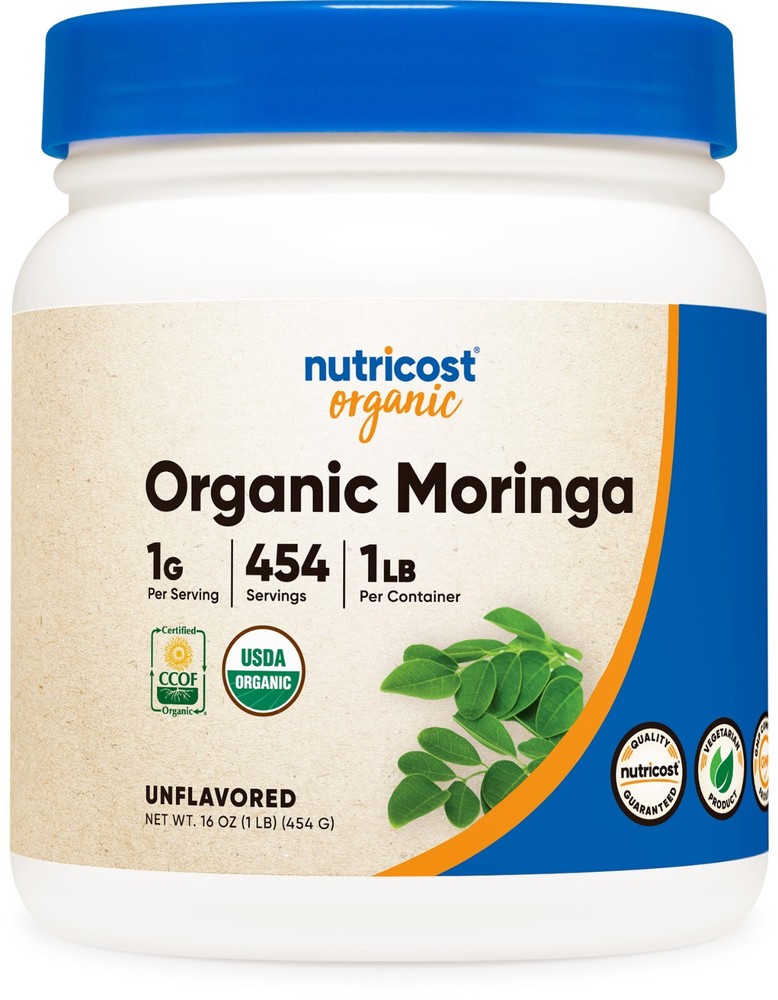 Nutricost Organic Moringa Powder 1LB (16oz) – Gluten Free, Non-GMO