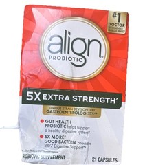 ( Box mildly damaged ) Align Probiotic 5X Extra Strength Gut Health 21ct. 2/2028