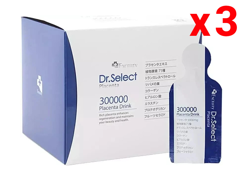 [x3 SET] Dr. Select 300000 Placenta Drink Smart Pack 15 ml liquid 30pcs EXP 2026