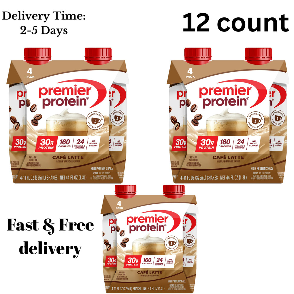 Premier Protein Shake, Café Latte, 30g Protein, 11 Fl Oz, 12 Ct