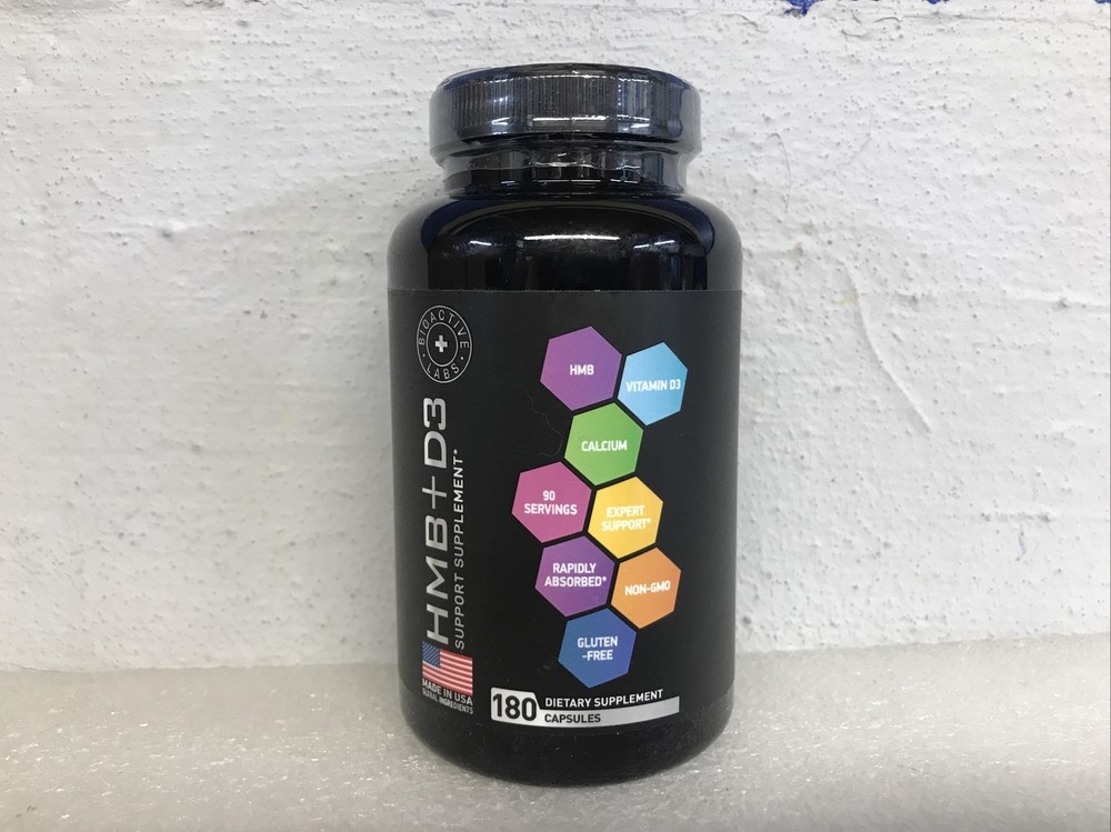 Bioactive Labs HMB + Vitamin D3 Supplement Capsules 180 Count 08/26 New Sealed