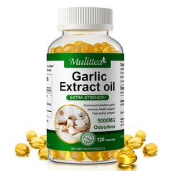 Odorless Garlic Extract Capsules 120ct – 500:1 Concentrate for Heart & Immune