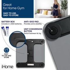 iHome Digital Scale, Bathroom Scale, Batteries Included, Scale Body Weight, W…