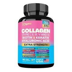 Zoyava Multi Collagen Capsules Type I II III V X Biotin Keratin Hair Skin Nail