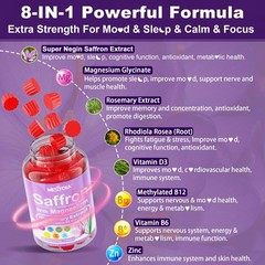 Nextdia Saffron with Magnesium Glycinate Gummies, 2 Months Supply -Sugar Free