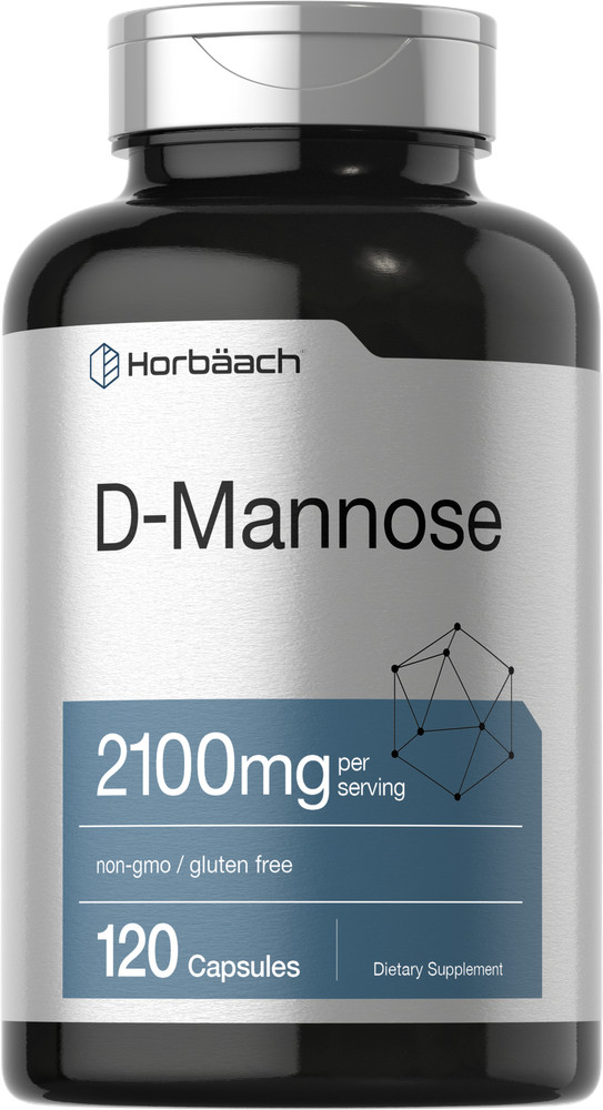 D Mannose Capsules | 2100 mg | 120 Count | Non-GMO & Gluten Free | by Horbaach