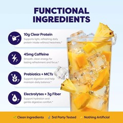Javvy Clear Protein Refresher Mango Pineapple & Peach Passionfruit 2 Pack