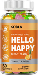 Hello Happy Gummies – Optimistic Mood, Reduce Fatigue – with Vitamin D & Saffron