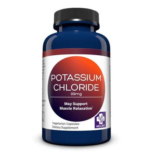 MD Life Potassium Chloride Supplement – Third Party Lab Tested – 99mg 90 Count –