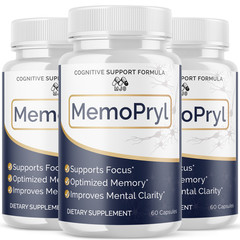 (3 Pack) MemoPryl Advanced Nootropic Brain Support Max Supplement 180 Capsules