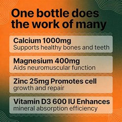 Strong Bones Supplement With Calcium Magnesium Zinc Vitamin D3 30/60/120Capsules