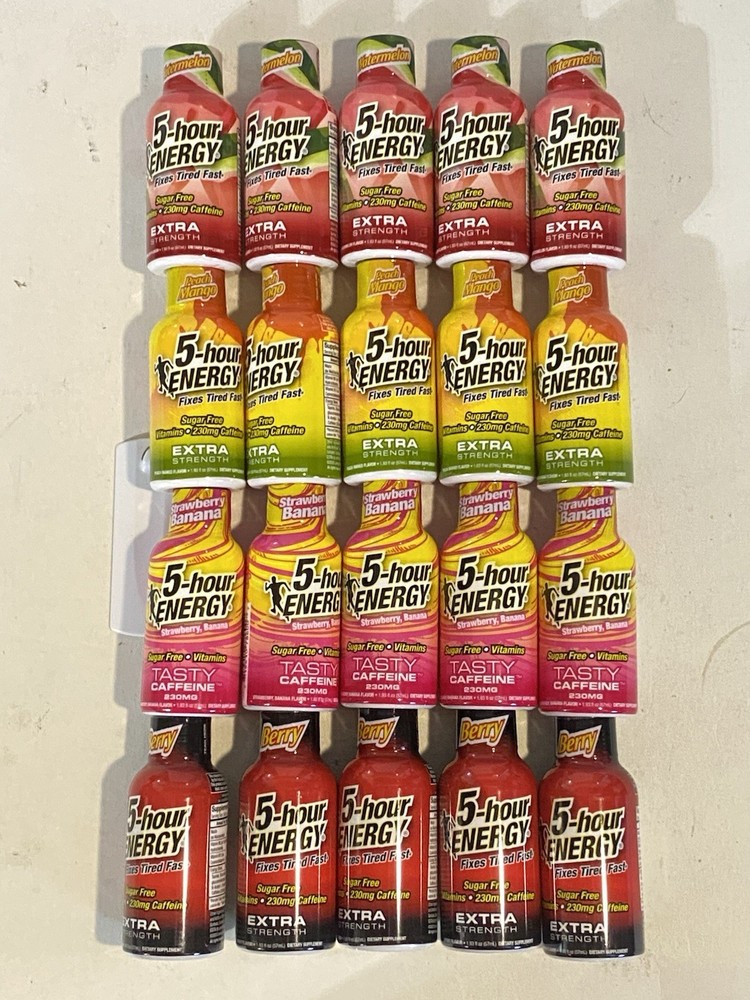 (20) 5-hour Energy Extra Strength, Variety, Energy Shot, 1.93oz. Bulk, 4 Flavors