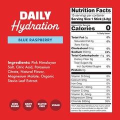 Daily Hydration | 1,570mg Electrolyte Powder Packets | No Sugar, All Natural, Gl